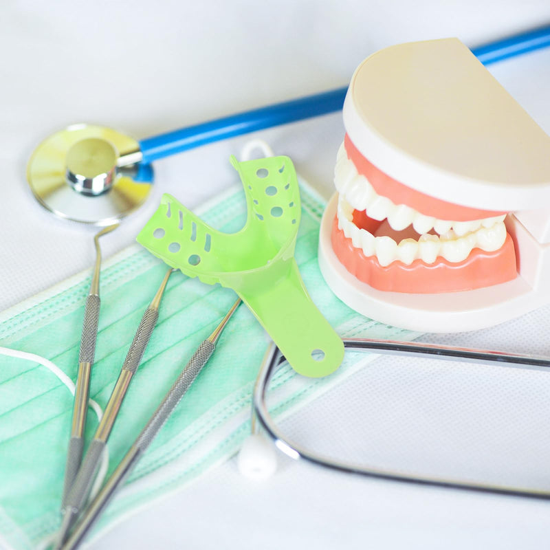 [AUSTRALIA] - Healifty Dental Disposable Trays Impression Spoons Pack of 10 (Light Green) 