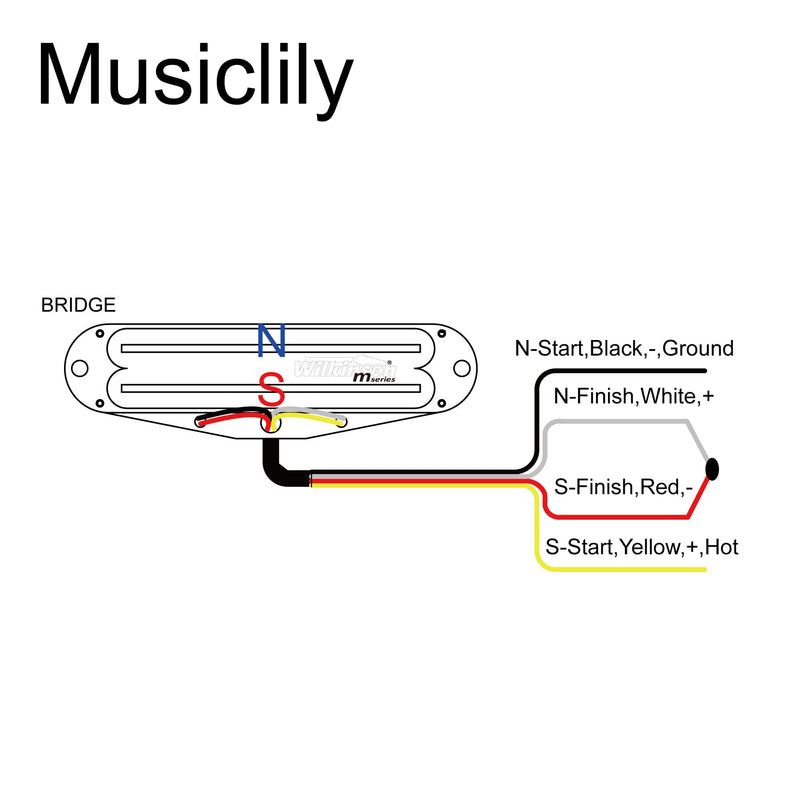 Wilkinson WOTBS Hot Rails Ceramic Single Coil Sized Humbucker Bridge Pickup for Strat Stratocaster Electric Guitar, Black