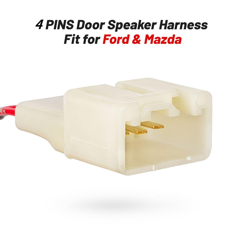 RED WOLF Car Door Speaker Wiring Harness Connector for 2011-2021 Ford F150 Escape Focus Bronco Mustang Mazda 2 6 CX5 Replace Aftermarket Speaker Wire Cable Plug, 2 PCS 2PCS