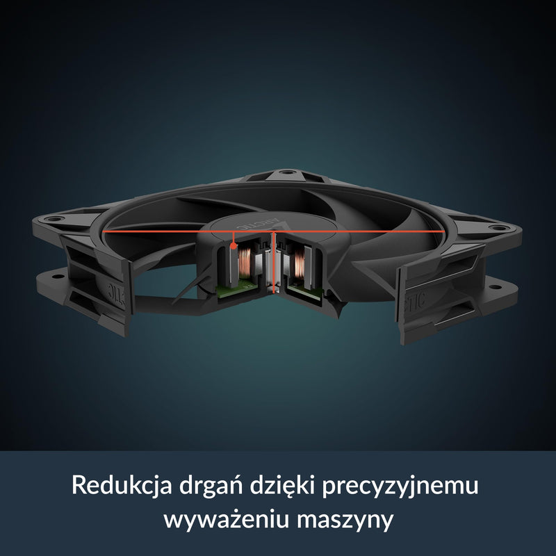 ARCTIC P12 Pro PST - Powerful Premium Fan, 120 mm PWM Fan with Y-Cable Splitter, 600-3000 RPM, 0 RPM <5% PWM, Fluid Dynamic Bearing, 4-Pin - Black