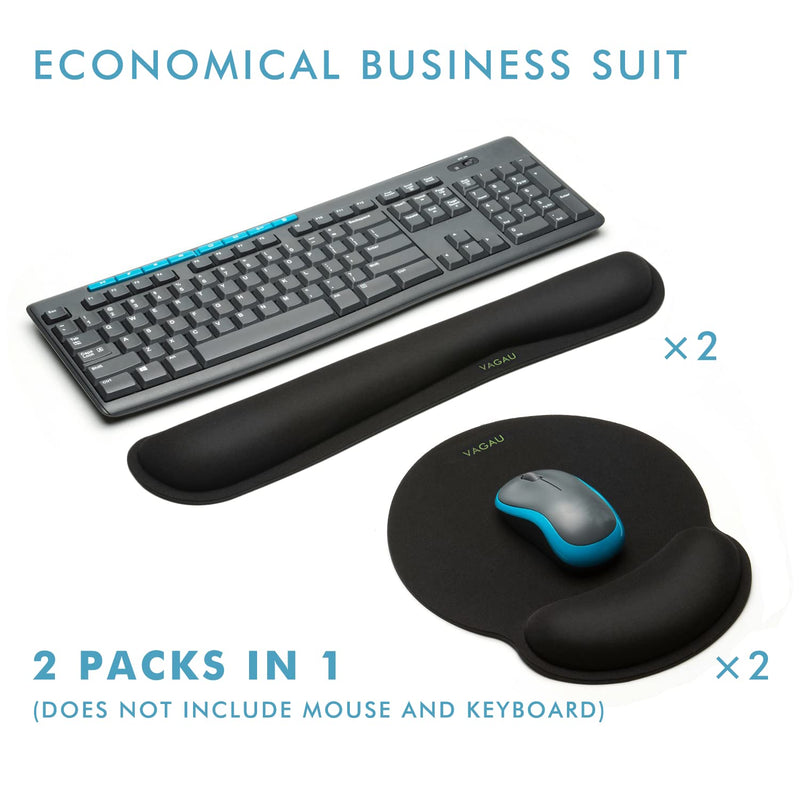 Comfy Mee Premium Memory Foam Keyboard and Mouse Wrist Rest Pads Set- for Comfortable Typing &Wrist Pain Relief (Pack of 2) Standard