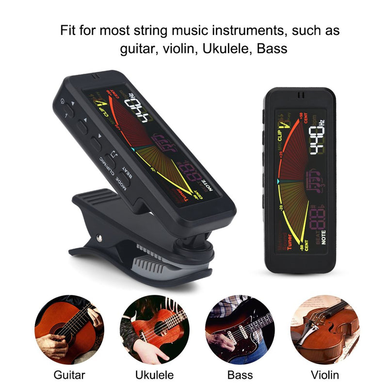 Guitar Tuners, -209 Clip-On Digital Large LCD Display Tuners for Chromatic Guitar Bass Ukulele Violin Tune