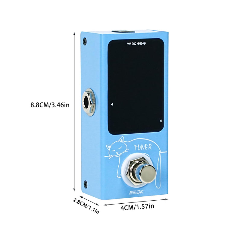 [AUSTRALIA] - EROK Mini Tuner Pedal - Compact Size with Pitch LED Indicator for Electric Guitar & Bass, True Bypass 