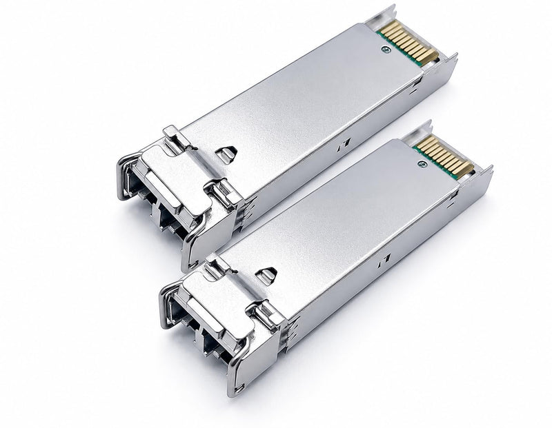 Elfcam® - 2 Pack 1.25 Gbps SFP Optical Fibre Transceiver Module 850nm 550m, Mutimode Duplex LC/UPC OM2 OM3 OM4 Optical Fibre Connector, Compatible with Cisco and Open Switch 850nm, 550M