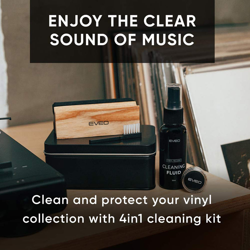 Vinyl Record Player Cleaner - 4in1 Vinyl Records Stand Cleaner Kit-Includes Ultra-Soft Velvet Brush, Cleaning Liquid, Brush Cleaner & Turntable Stylus Cleaning Gel- Vinyl Record Storage Cleaning Kits