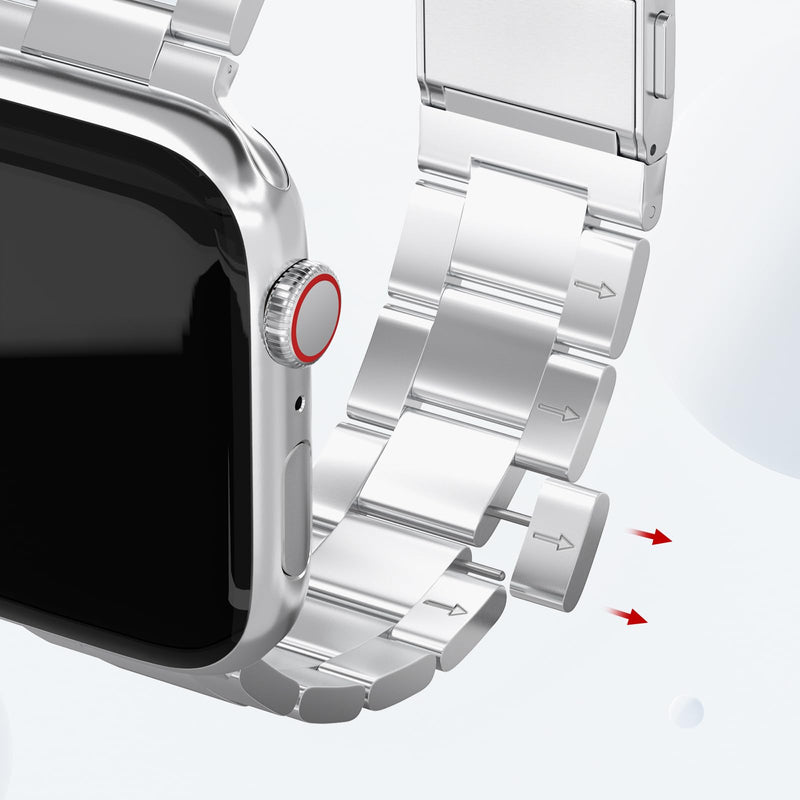 Metal Band for Apple Watch - No Tool Needed Apple Watch Stainless Steel Band - iWatch Magnetic Strap for Ultra/Ultra2 Series 10/9/8/7/6/5/4/SE for iWatch 49mm 46mm 45mm 44mm 42mm 41mm 40mm. Silver 40mm 41mm 42mm