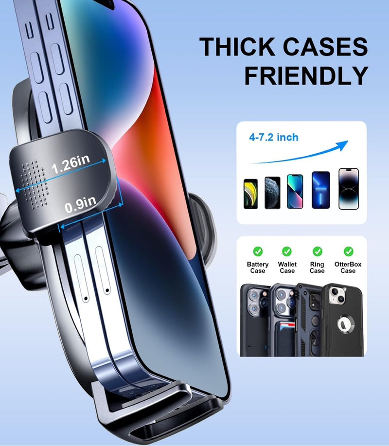 CD Phone Holder for Car, Stable CD Slot Mount for Thick Cases, 360° Viewing | Fits most 4–7-inch smartphones and GPS devices, including iPhone, Samsung Galaxy, Google Pixel, Motorola, Huawei, LG and more Black