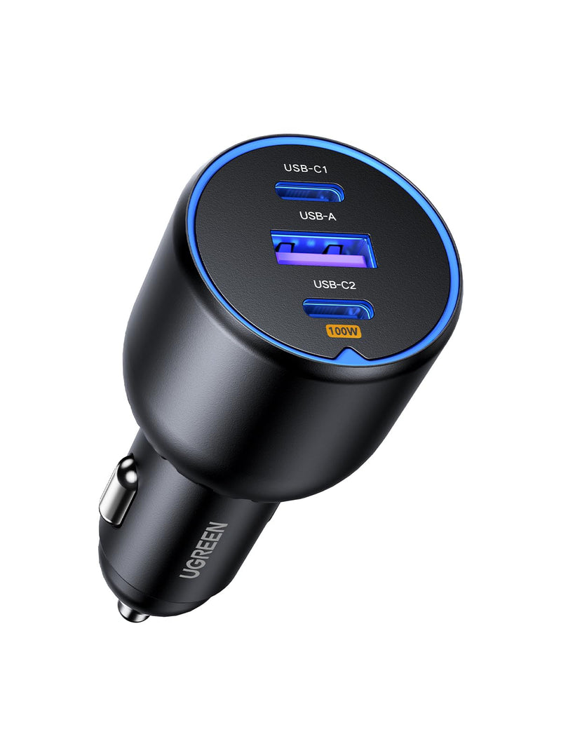 UGREEN 130W 3-Port USB C Car Charger Bundle with 100W 2-Pack 3.3FT USB C Cable
