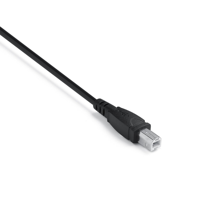 2 Pack USB 2.0 Cable A Female to USB B Male Cable for Printer Extender Connection Cables USB_A/F-USB_B/M Adapter (USB_A-USB_B Cables Black)