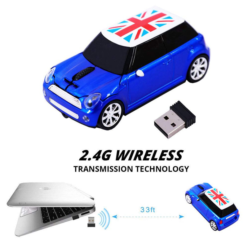 Jinfili Cool Style Car Wireless Mouse Ergonomic USB Gaming Mice for Desktop Laptop PC Notebook Blue1