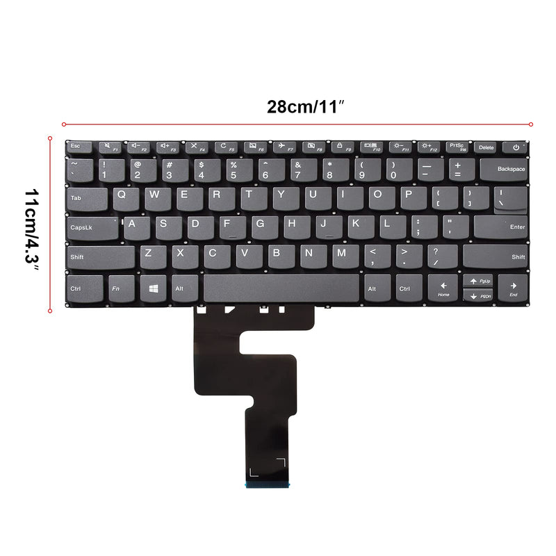 SUNMALL Replacement Keyboard Compatible with Lenovo Ideapad 120S-14IAP 130S-14IGM 320-14ISK 320S-14IKB 320S-14KBR 320S-15IKB 330-14IGM 520S-14IKB S130-14IGM S145-14IWL Grey US Layout