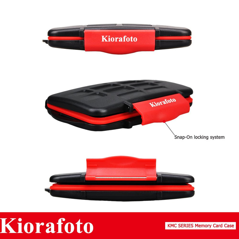 Kiorafoto Professional Water-Resistant Anti-Shock Holder Storage SD SDHC SDXC TF Memory Card Case Protector Cover with Carabiner for 12SD Cards & 12 Micro SD Cards for 12 SD + 12 Micro SD