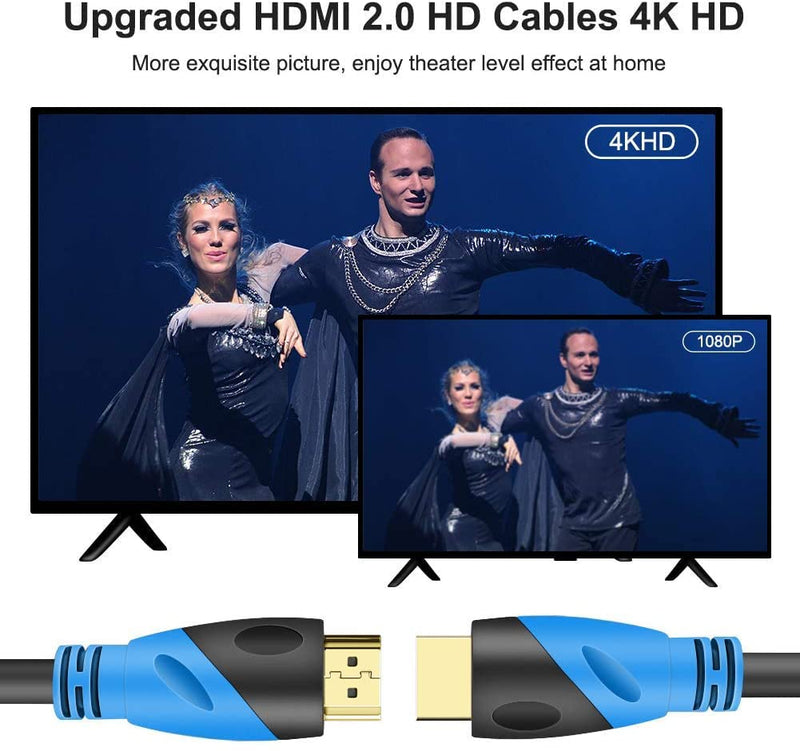4K HDMI 100 FT Cable (HDMI 2.0,18Gbps) Ultra High Speed Gold Plated Connectors,Ethernet HDMI Cord, 4K@60HZ 2K 1080P 3D ARC Compatible with UHD TV Monitor Laptop Xbox PS4/PS5 ect(30m)