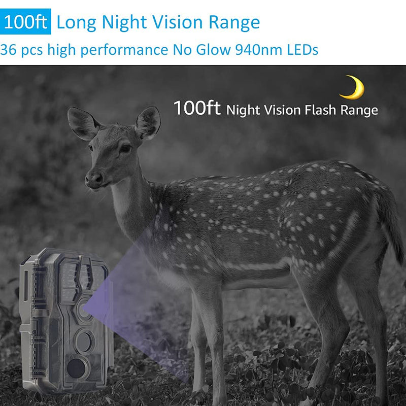 GardePro E5 Trail Camera, 48MP 1296p, Game Camera with Ultra Fast 0.1s Motion Activated, 100ft Night Vision, 90ft Detection Distance for Outdoor Wildlife Scouting, Hunting, Camo E5 Camo