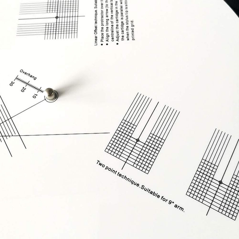 [AUSTRALIA] - Turntable Cartridge Alignment Protractor Mat, Anti-sliding LP Vinyl Record Pickup Calibration Plate Distance Gauge Protractor Adjustment Tool Ruler for Turntable Accessor white 1 pc 