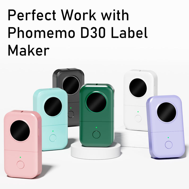 [AUSTRALIA] - Phomemo Printer Paper D30 Sticker Thermal Paper Self-Adhesive Label Tape Black on White Self-Adhesive, 14 x 50 mm (0.55 x 1.97 Inch) 160 Tapes/Roll, 3-Roll 14x50 mm 