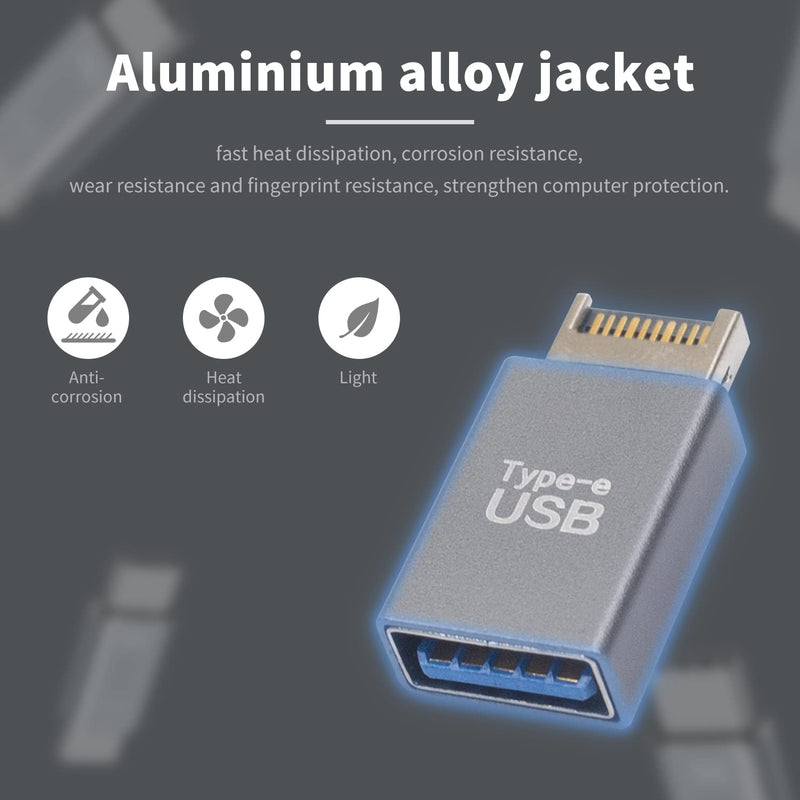 Duttek USB C Motherboard Adapter, 10Gbps USB Type C Motherboard Adapter Converter, High Speed 3.1 USB Type-E Male to USB3.0 Female Motherboard Internal Adapter for Computer.