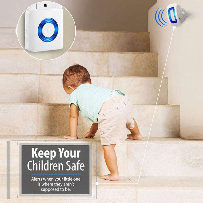 [AUSTRALIA] - Caregiver Pager Indoor Motion Sensor Alarm Room Bed Alarms and Fall Prevention for Elderly Dementia Patients/Mailbox Alert Device for Home (2 pager+1 sensor) 2 pager+1 sensor 