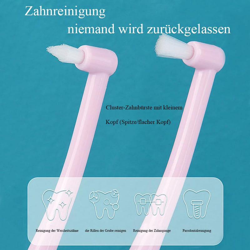 2 Büschelzahnbürsten, Büschelzahnbürste Brush, 1 Flache Büschelzahnbürste, 1 Spitze Büschelzahnbürste, Interdentalbürste Für Kieferorthopädische Zahnspangen Und Brückenreinigung (Blau, 16cm*2cm) Blau (Farbe)
