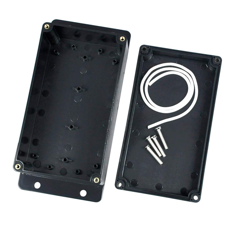 Therlan Junction Box Black Waterproof Electronic Housing Plastic, IP65 Junction Box ABS Housing Junction Box Surface-Mounted Distribution Box Outdoor Waterproof Distribution Box Black (158 x 90 x 60 158 x 90 x 60 mm