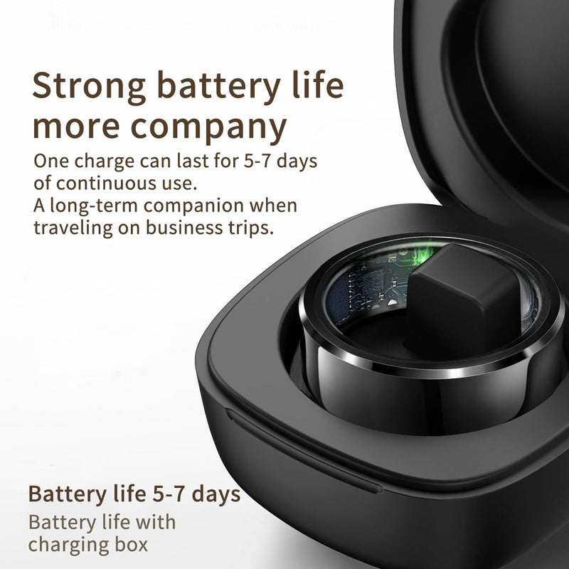 Smart Ring Heart Rate Monitor Blood Pressure Ring Sleep Tracker Health Ring Pedometer Step Counter Calories Waterproof Fitness Rings for Women Men US-11 Gold