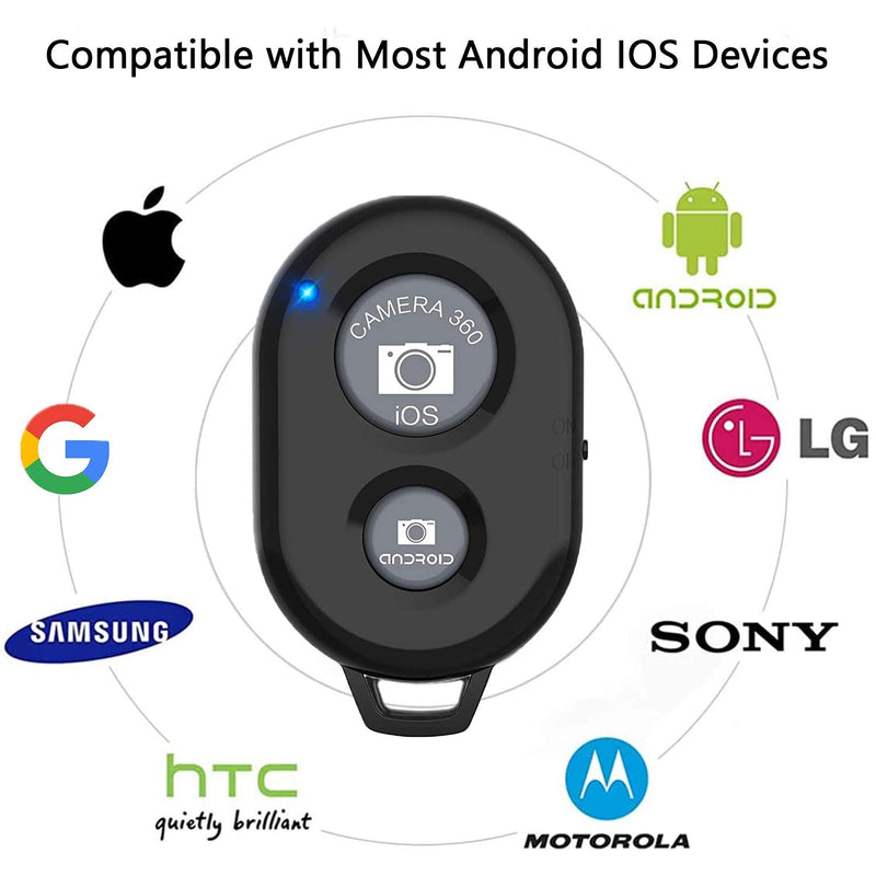 [AUSTRALIA] - Wireless Remote Shutter for Cellphones and Tablets (3 Pack), AOQIYUE Bluetooth Remote for iPhone/Android Camera Control, Selfie Clicker for Photos and Videos - Wrist Strap Included 3-black 