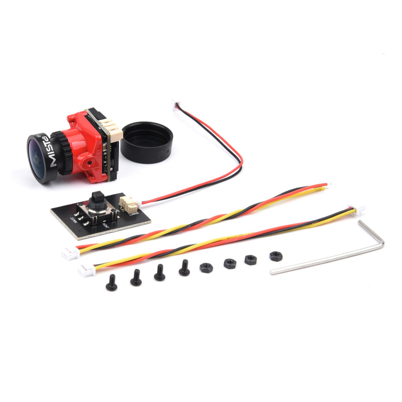 Readytosky 2000TVL FPV Mini Camera 1/1.8 ''inch Starlight 2.1mm Lens 4:3 & 16:9 NTSC & PAL Switchable FPV RC Camera for RC FPV Racing Drone FPV Mista Ratel Camera(Red) Red