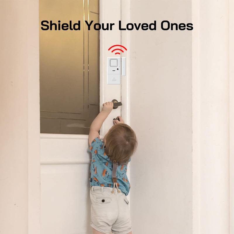Door Window Alarm - 2 Pack - Adjustable Volume Door Alarm Sensor Wireless Door Alarms for Kids Safety, Door Open Chime Burglar Alert Window Alarm for Home Security, Kids Safety, Apartment, by Rosmila