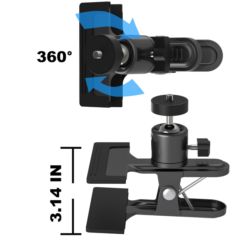 [AUSTRALIA] - Metal holder Clip Clamp Mount 360 Degree Rotation 1/4 inch Screw for iPhone 16 15 14 13 12 series Samsung Oneplus Xiaomi Cell Phones and Arlo/Blink/Eufycam/Wyze/Nest/reolink/Tapo camera series for Phone 