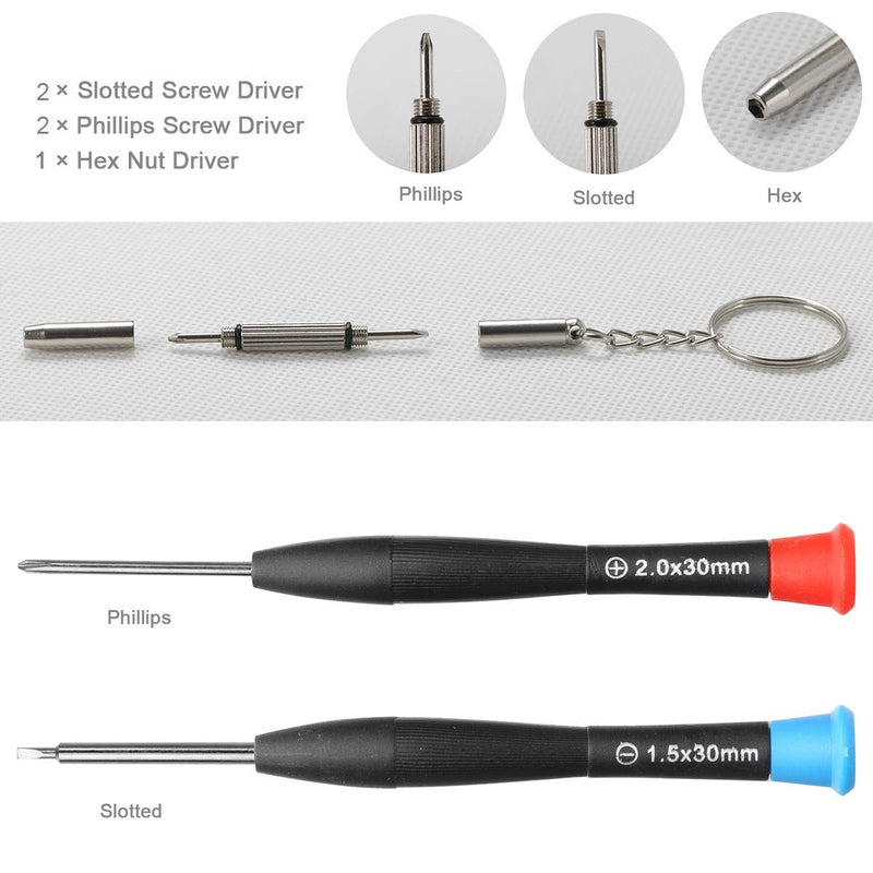 bayite Eyeglass Repair Kit Sunglass Glasses Repair Kit with Screws Assorted Tweezers Screwdriver Nuts Stainless Steel Screws Tool for Watch 1000Pcs