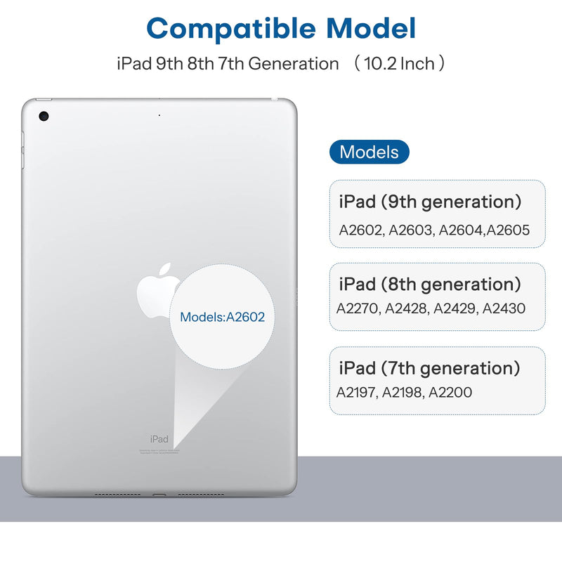 SPARIN 3 Pack Screen Protector for iPad 9th 8th 7th Generation 10.2 Inch (2021/2020/2019 Model), Tempered Glass for iPad 10.2