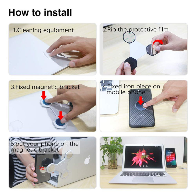 xcivi Monitor Side Mount Magnetic Bracket Laptop Duo Screen Mount - Mount Your Smartphone to Your Laptop (Sliver) Sliver