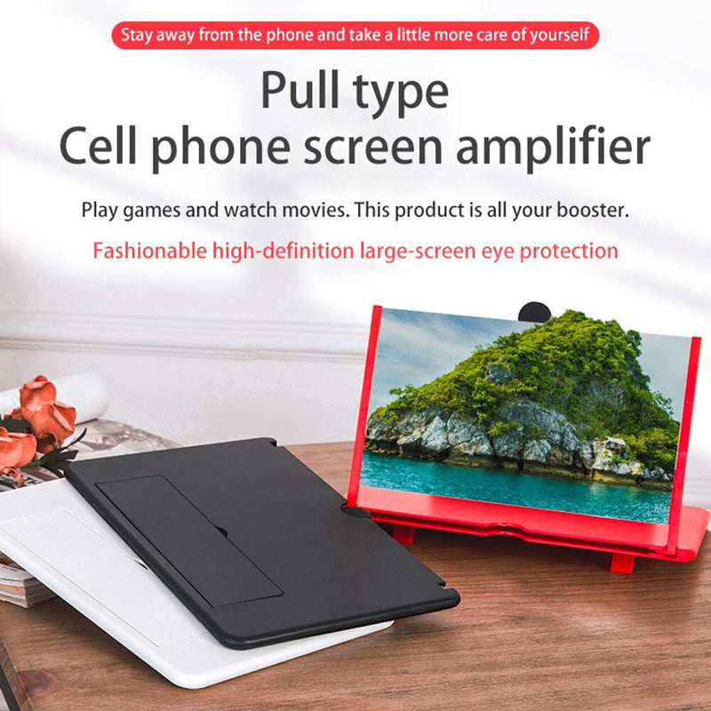 10-Inch Curved Screen Mobile Phone Screen Magnifier High-Definiton Mobile Phone Magnifying Glass Lazy Magnifier Black