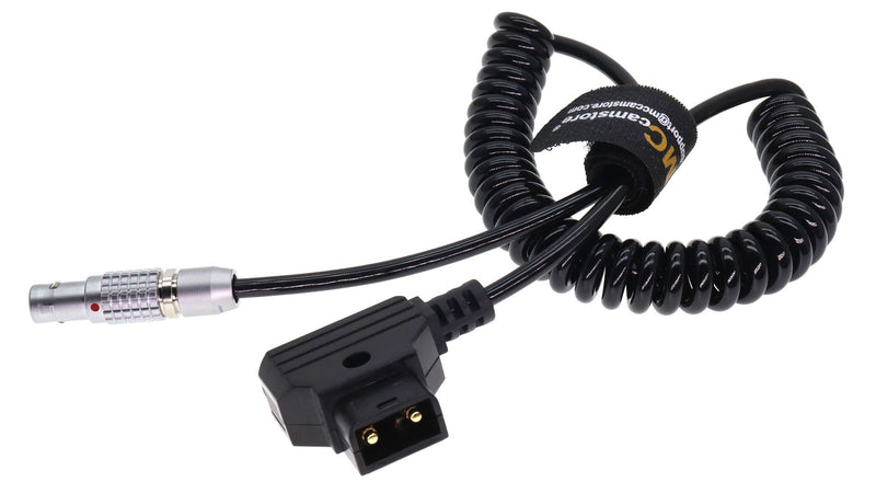 2 Pin Male to D-tap Coiled Power Cable Compatible with Anton Bauer Teradek Bond Pyxis Z Cam ARRI RED Komodo DJI-Ronin TILTA Paralinx Preston Transvideo Offhollywood Switronix Straight 2 pin, coiled cable