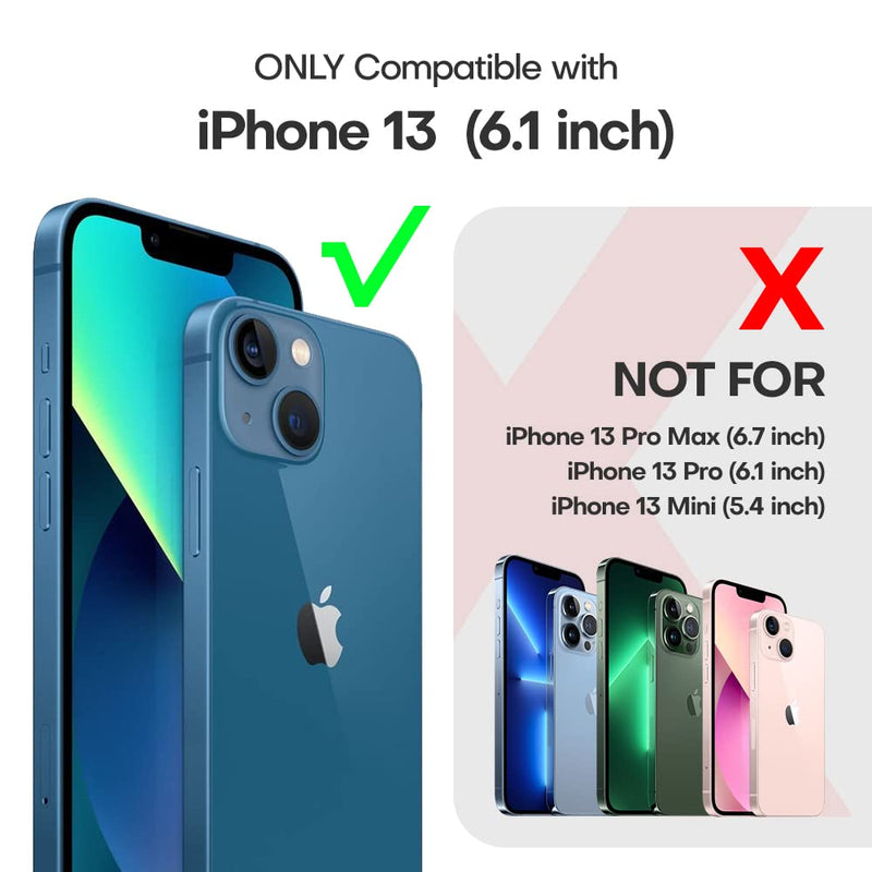 TAURI 5 in 1 for iPhone 13 Case Clear, [Not-Yellowing] [Military-Grade Drop Protection] Slim Shockproof Phone Lanyard Case for iPhone 13 6.1 inch A-Clear for iPhone 13 6.1"