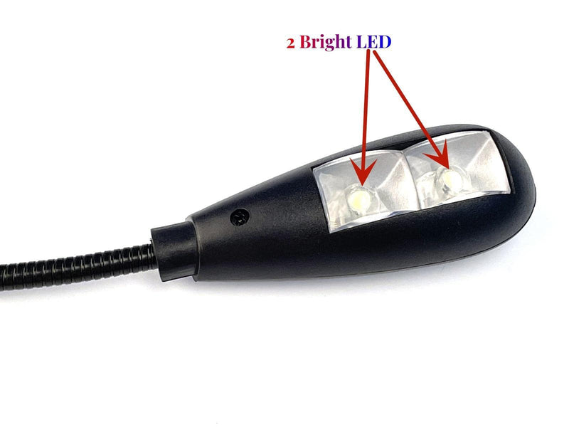 [AUSTRALIA] - LED USB Reading Lamp Light with 2-Brightness Dimmable Setting, Flexible Gooseneck USB Light for Notebook Laptop Keyboard, Powerbank(On/Off Switch, 1 Black+1 Mini USB Light) 