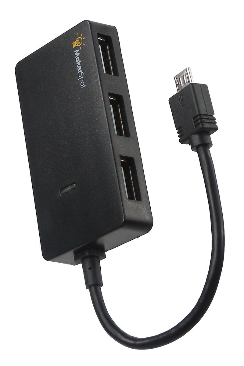 MakerSpot Micro USB OTG Hub for Raspberry Pi Zero 4 Port High Speed Sync and Extension Cable Adapter Also Works with Android Tablet Raspbian Jessie Linux
