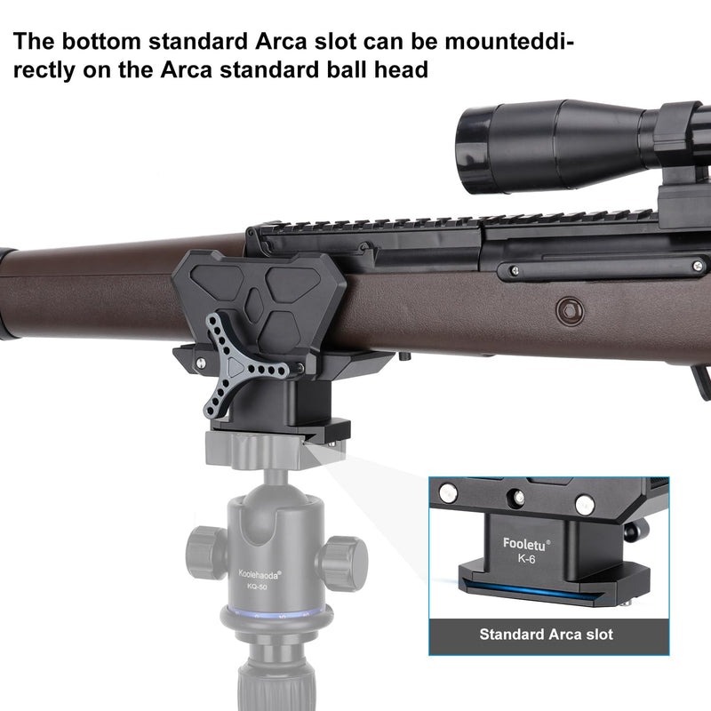 [AUSTRALIA] - Shooting Saddle Clamp Tripod Rifle Clamp Arca Swiss Rifle Saddle Mount with Quick Release Plates Rail for Hunting and Shooting Gun Rifle Crossbow Shooting Rest, Universal Rest Head Clamp 