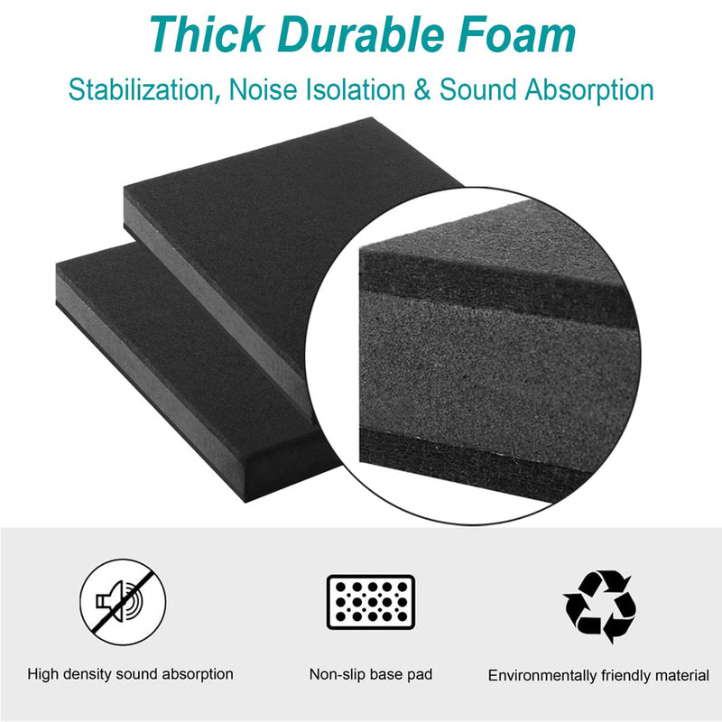for 5''- 8'' Studio Monitor Speaker Noise Isolation Pads 3-Layer Acoustic Stand Riser Foam Subwoofer Isolation Pad Audio Vibration Platform Stabilizer Medium - for 5-8 inches