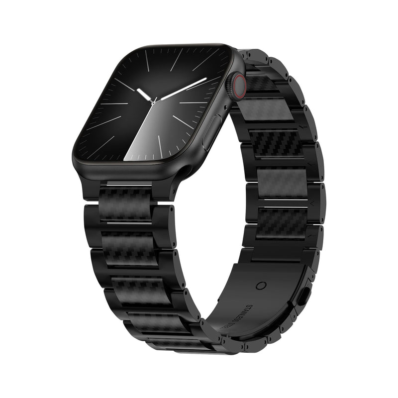 Wolait Compatible with Apple Ultra Watch Bands 49mm 46mm 45mm 44mm 42mm Men,Carbon Fiber Watch Band for iWatch Series 11/10/9/8/7/6/5/4/3/2/1 Black 49mm/46mm/45mm/44mm/42mm(series 3)