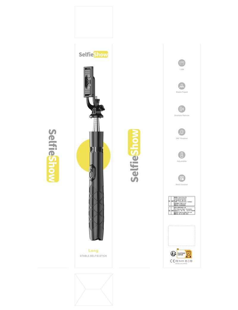 71" Phone Tripod & Selfie Stick, All in One Extendable Cell Phone Tripod with Wireless Remote, Tripod Stand for iPhone & Travel Tripod 360° Rotation Compatible with iPhone Android Phone, Camera Black