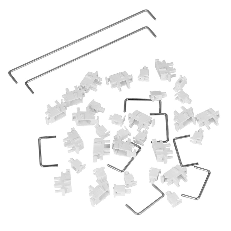 ZugGear White Plate Mount Stabilizers 2U 6.25U 7U for Cherry MX Compatible Mechanical Keyboards (DUROCK White Plate Mount 60/87 Keyboard Kit)