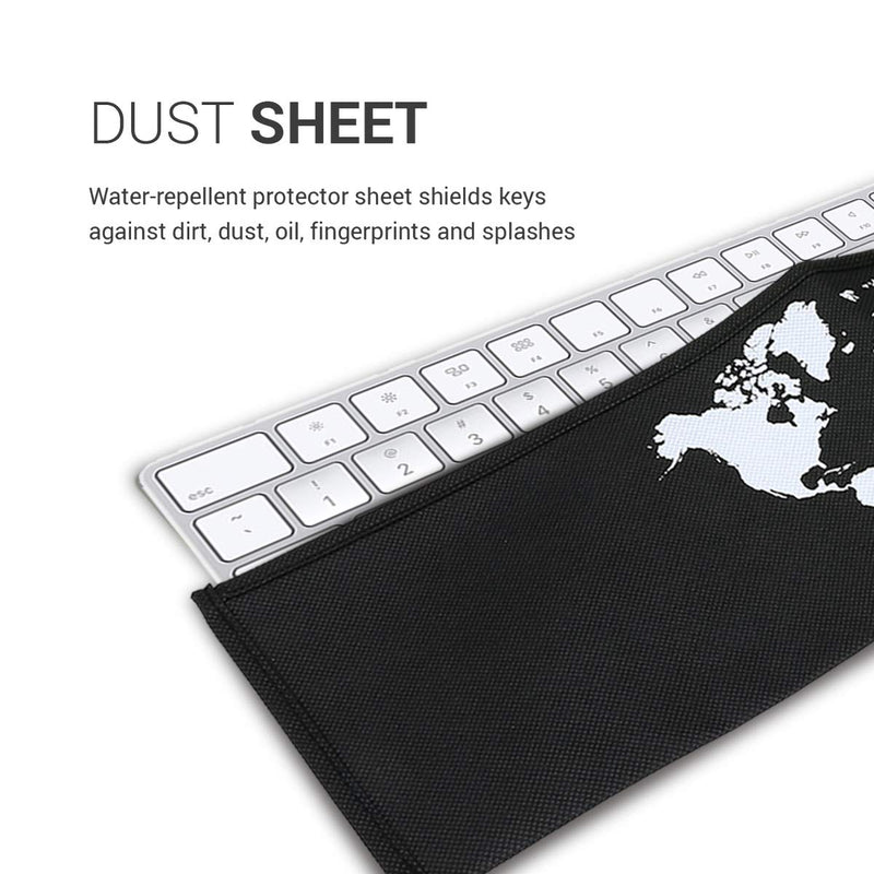 kwmobile Keyboard Cover for Apple Magic Keyboard with Numeric Keypad - Protective Skin Computer Keyboard Dust Cover Case - Travel Outline Travel Outline 02-01