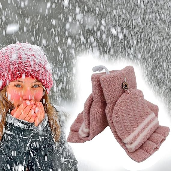 Mens Womens USB Heated Gloves Mitten USB Hands Warmer Laptop Gloves Full& Half Fingerless Winter Warm Heating Gloves Women Pink - 3