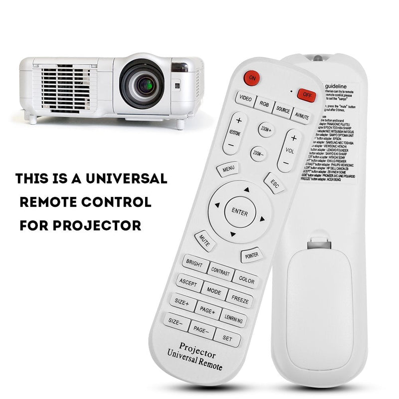 Sanpyl Universal Projector Remote Control, Remote Controller Adapter for Projector, White