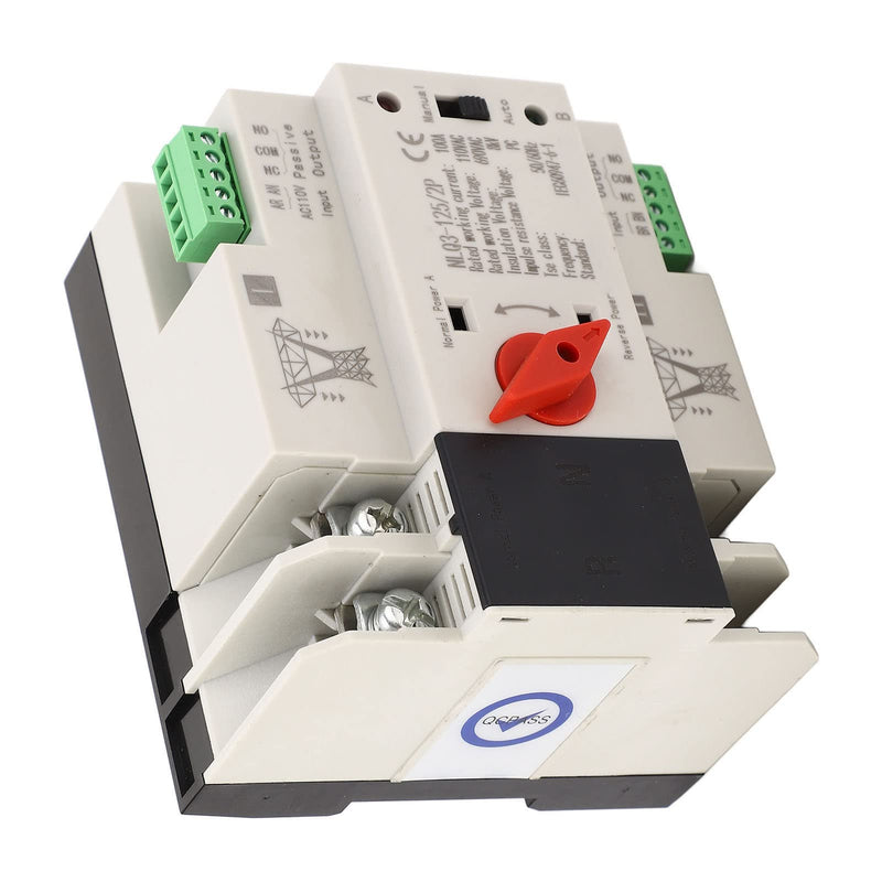 [AUSTRALIA] - Automatic Transfer Switch, 50 60HZ Generator Automatic Transfer Switch 2P ATS AC110V 100A for PZ30 Distribution Boxes in Homes Factories and Laboratories, PC and Silver 