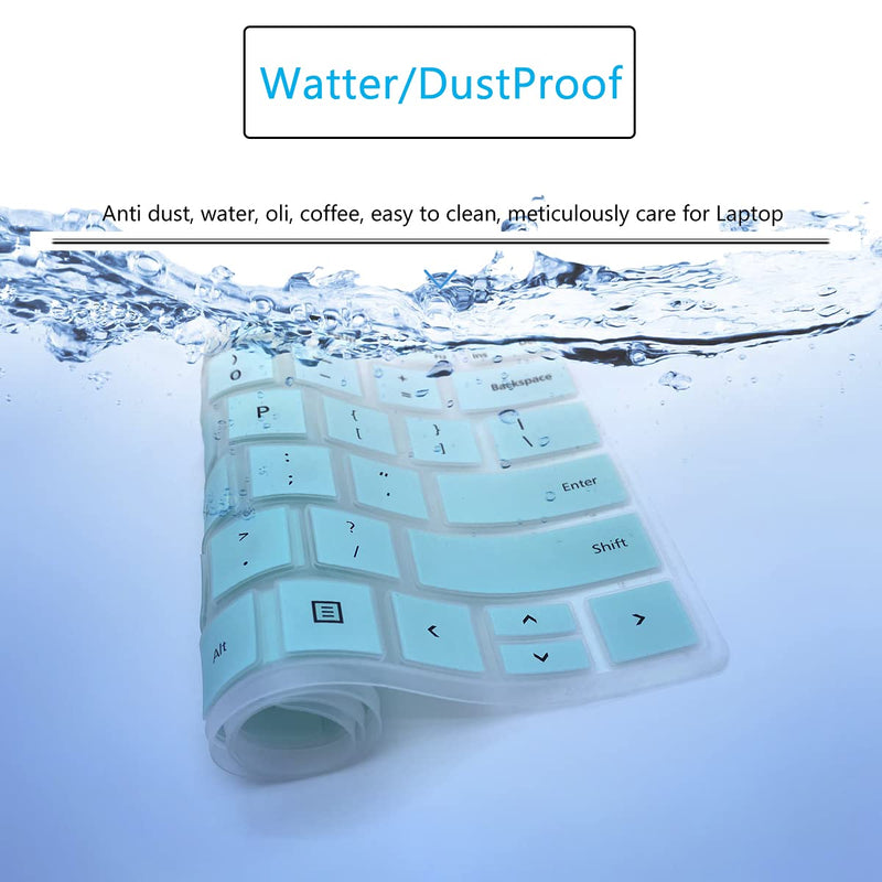 MUBUY Keyboard Cover Fit 2021 2020 Microsoft Surface Pro 7 |2019 2018 Surface Pro 6 |Surface Pro 5 |Surface Pro 4 12.3, Premium Ultra Thin Keyboard Protective Skin, US Layout -Mint Green MintGreen