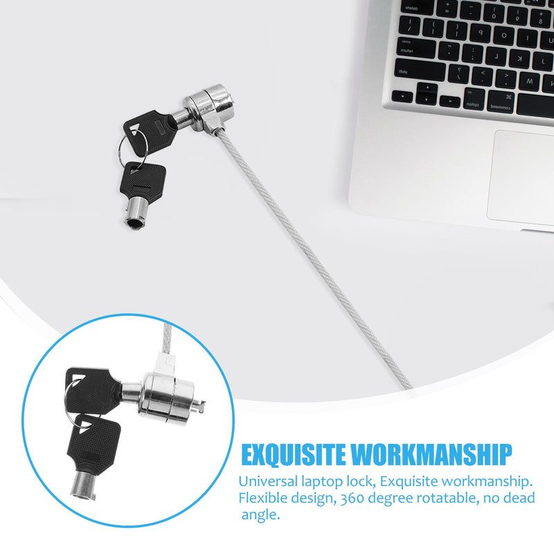 2 Sets Laptop Security Cable Locks with Keys 1.12m Anti-Theft Notebook and Computer Cable Lock for Office and Home Use