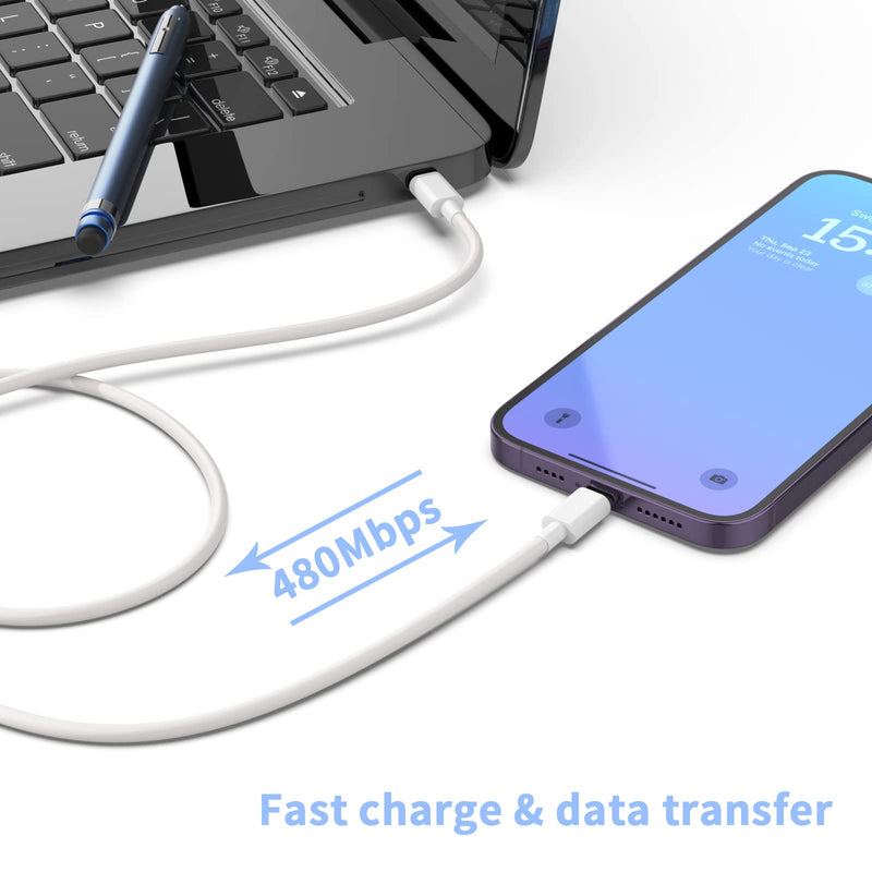 USB C Fast Charger, 3 Pack 20W USB-C Power Adapter with 3 Pack [MFi Certified] 6FT Type C to Lightning Cable for iPhone 14/13 Pro/13/12/12 Mini/12 Pro Max/11 Pro White
