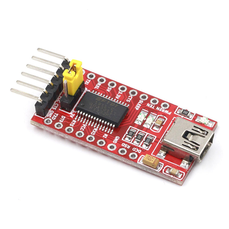 10-Pack FT232RL Mini USB to TTL Serial Converter | 3.3V/5.5V operating voltage, for serial communication and microcontroller programming projects